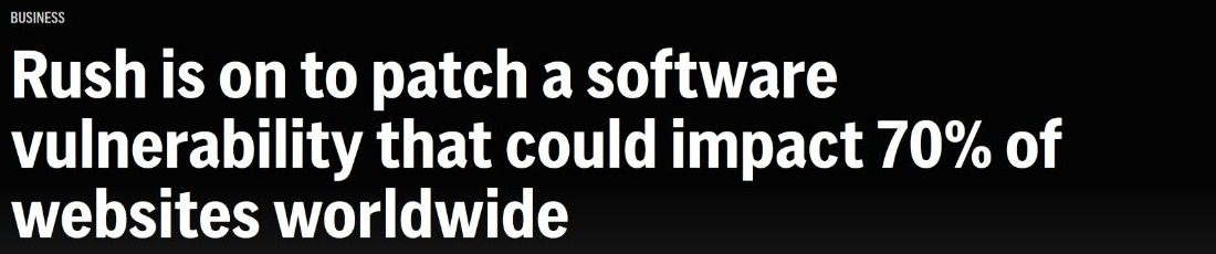 Associated Press headline about the rush to patch a PHP software flaw